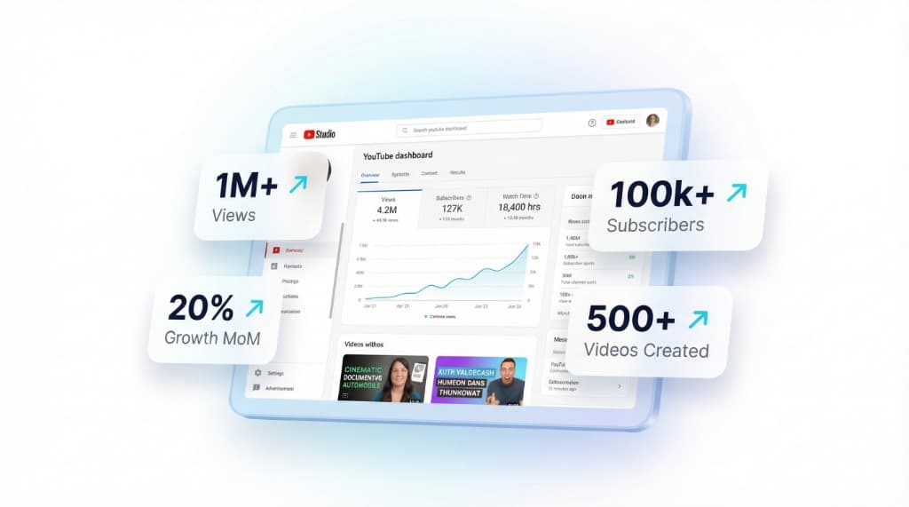 YouTube growth dashboard